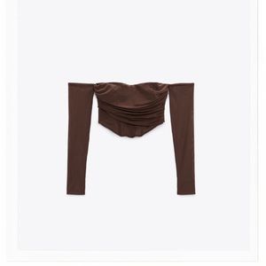 Zara Ruched corset top brown